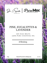 Load image into Gallery viewer, Pine, Eucalyptus &amp; Lavender Soy Wax Melts with 100% Pure Essential Oil
